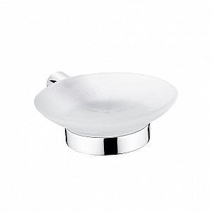 Chrome Soap dish Soap dish. Container made of satin glass.