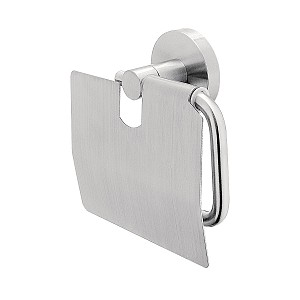Brushed stainless steel Toilet paper holder Toilet paper holder with cover. Brushed stainless steel.