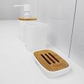 Soap dispenser, dish, toothbrush cup