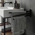 Black swivel towel holder, 42 cm