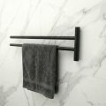 Black swivel towel holder, 42 cm