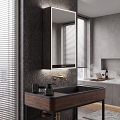 Black LED backlit mirror cabinet 400 LEFT.