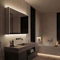 Black LED backlit mirror cabinet 800.