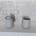 Soap dispenser, toothbrush cup, toilet brush holder