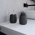 Soap dispenser, toothbrush cup, toilet brush holder