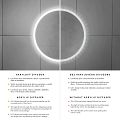 Bílé LED zrcadlo 800x700 se dvěma dotykovými senzory