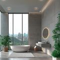 WHITE ROUND LED mirror dia. 900 with two touch sensor