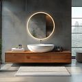 WHITE ROUND LED mirror dia. 900 with two touch sensor