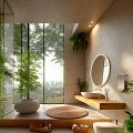 WHITE ROUND LED mirror dia. 800 with two touch sensor