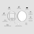BLACK ROUND LED mirror dia. 80, touch sensor
