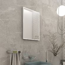Aluminium LED  mirror 400x600 Illuminated bathroom LED mirror. Output 29 W, color temperature – warm white 4000 K. 2088 Lumens.