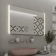 Aluminium LED  mirror 1000x700 Illuminated bathroom LED mirror. Output 21 W, temperature 6500 K. 1512 Lumens.