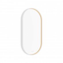 White WHITE LED mirror 400x800 with two touch sensor Illuminated OVAL bathroom LED mirror. Output 25 W. Possibility of setting color temperature 3000 - 6500 K. The possibility of setting the luminosity intensity. 1800 Lumen.