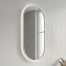 Nimco bílé oválné LED zrcadlo s podsvícením, stmívač 40x80 ZPB 62002LVX-05