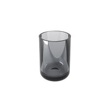 Black Toothbrush cup Toothbrush holder made of translucent black glass with a glossy finish.