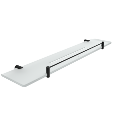 Černá police IXI s ohrádkou, 60 cm