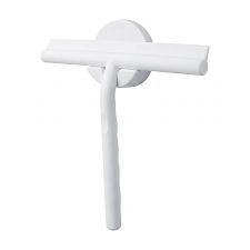 White Shower squeegee with magnetic hook, white, UN 3012MA-05 Metal wiper, silicone surface.