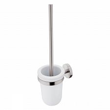 Brushed stainless steel Toilet brush holder Toilet brush holder. Holder made of brushed stainless steel, ceramic container - low.
