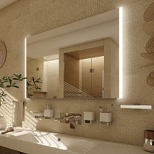 Aluminium LED mirror 1000x700 Illuminated bathroom LED mirror. Output 21 W, temperature 6500 K. 1512 Lumens.