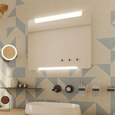 Aluminium LED mirror 900x700 Illuminated bathroom LED mirror. Output 19,5 W, color temperature 6500 K. 1404 Lumens.