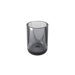 Black Toothbrush cup Toothbrush holder made of translucent black glass with a glossy finish.