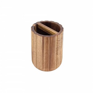 Toothbrush container Jar for brushes. Acacia wood, FSC certified.