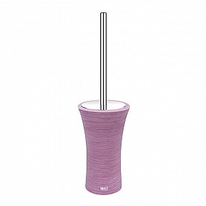 Violet Free standing toilet brush holder Free standing toilet brush holder with chrome plated handle and cover. Holder is made of polyresin.