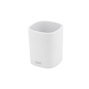White Toothbrush cup Free standing toothbrush cup.