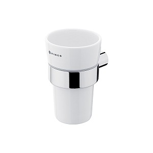 Chrome Toothbrush holder Toothbrush holder with ceramic cup.