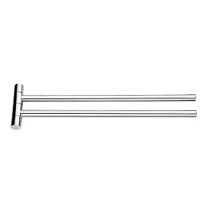 Chrome Swivel arm towel holder, 42 cm. Towel holder with two swivel arms.