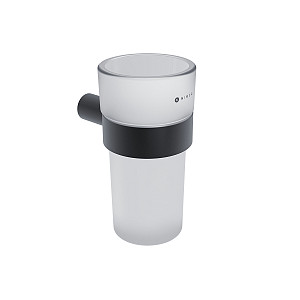 Black Black toothbrush holder Black toothbrush holder with cup made of satin glass.