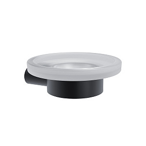 Black Black soap dish Black soap dish. Container made of satin glass.