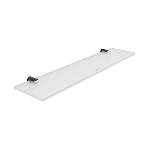 Black Black shelf without rail, 50 cm Shelf. Extra clear glass, satin . Size 50x11 cm. 8 mm thick glass!