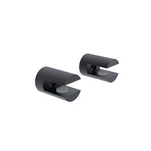 Black Individual shelf holders Black separate shelf brackets (pair) for glass with a maximum thickness of 8 mm.