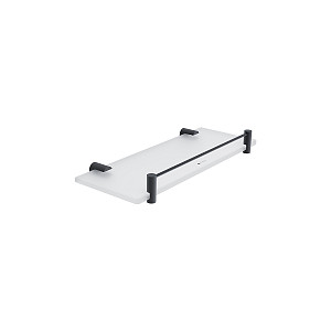 Black Black shelf with rail, 30 cm Shelf with rail. Extra clear glass, satin . Size 30x11 cm. 8 mm thick glass!