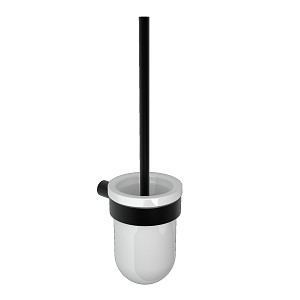 Black Black toilet brush holder Black toilet brush with a low ceramic holder. The brush handle is made of brass with a black finish.