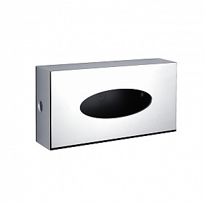 Chrome Tissue box holder, gloss Tissue box holder made of ABS plastic with chrome surface finish. Gloss.