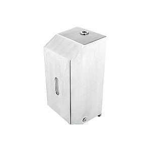 Brushed stainless steel Soap or disinfectant gel dispenser Soap or disinfectant gel dispenser - vertical. Brushed stainless steel 1.4301. Volume 800 ml.