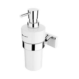 Chrome Soap dispenser, brass pump Soap dispenser. Ceramic container. Volume 300 ml. Brass pump/chrome.