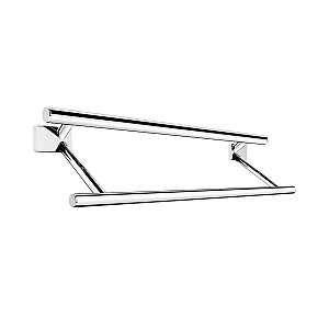 Chrome Double towel holder, 51 cm Double towel holder. 505 mm long. Internal width for towels 400 mm. Made of brass / chrome.