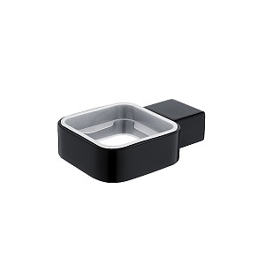 Black Individual holder, black matte Individual holder KIBO for soap dispenser, cup or soap dish. Made of brass/black matte.