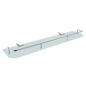 Chrome Shelf with rail, 60 cm Shelf with rail, satin glass 60 cm.