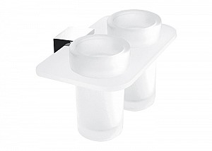 Chrome Double glass cup holder Double glass cup holder. Holder made of plexiglass, satin surface finish.
