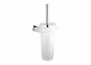 Chrome Toilet brush holder Toilet brush holder. Satin glass container. Shelf made of plexiglass, satin surface.
