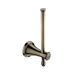 Antique brass Spare toilet paper holder Spare toilet paper holder without cover. Made of brass with antique brass surface finish.