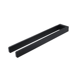 Black Towel holder, 37 cm Towel holder with two arms assembled to cabinets.