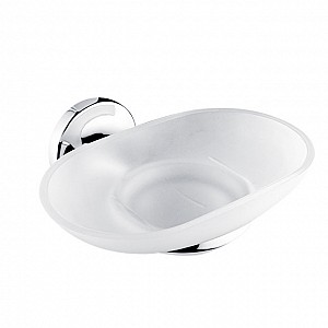 Chrome Soap dish Soap dish. Container made of satin glass.