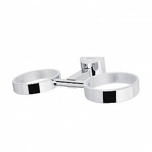 Chrome Double holder Individual holder PALLAS for two glass cups.