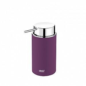 Violet Soap dispenser, plastic pump Free standing soap dispenser with chrome dispenser pump.