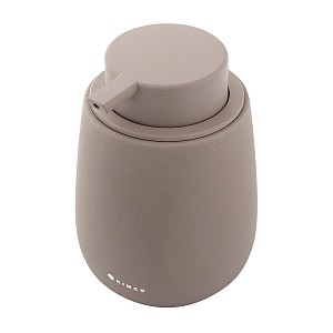 Soap dispenser, plastic pump Ceramic dispenser for liquid soap TAUPE matte. Volume 425 ml. Soft-touch Surface.